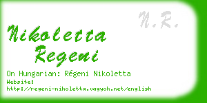 nikoletta regeni business card